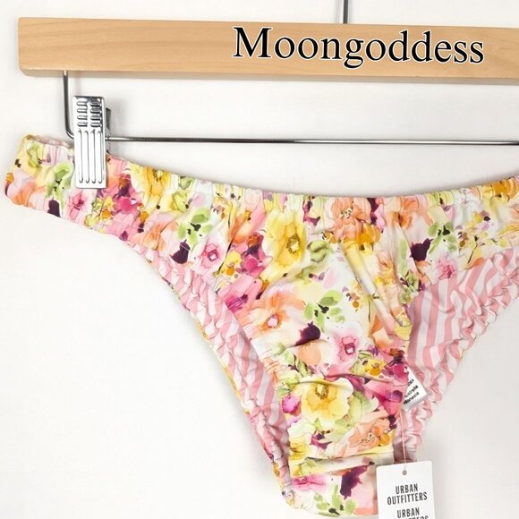 VDM Bikini Bottoms M | Reversible Candy Stripe + Floral | Softcore Swim NWT - Picture 3 of 6